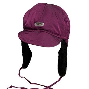 Vintage Fera‎ Purple Trapper Ski Hat Faux Fur Ear Flaps
